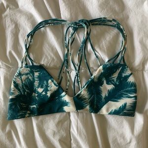 Mikoh Banyan Monstera Palm Bikini Top/ L